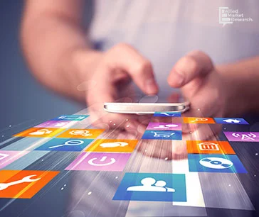 Person searching and exploring super apps on mobile device