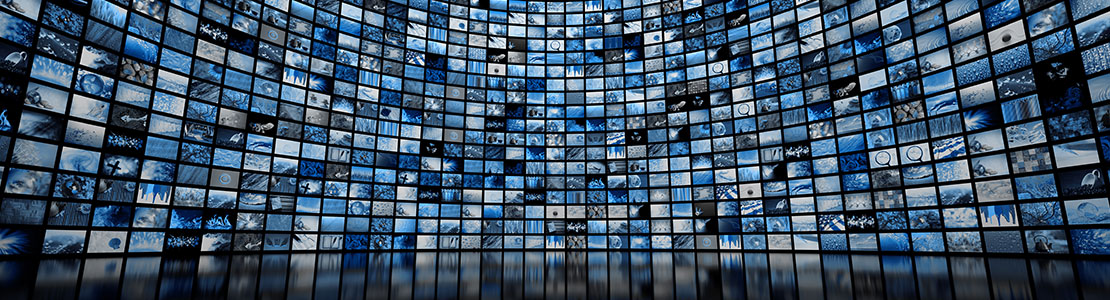 Technological Revolution showcased on large display screen