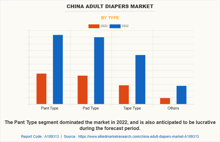 China Adult Diapers Market by Type