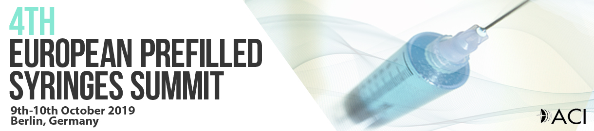 4th European Prefilled Syringes Summit will be taking place in Berlin, Germany on the 9th-10th October 2019